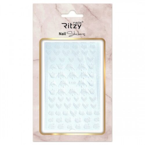 Nail Art Sticker 113 white lace - Image 1