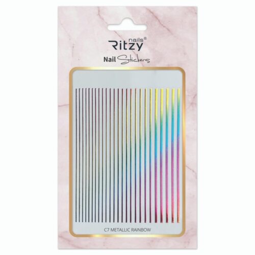 Nail Art Sticker C7 Metallic rainbow - Image 1