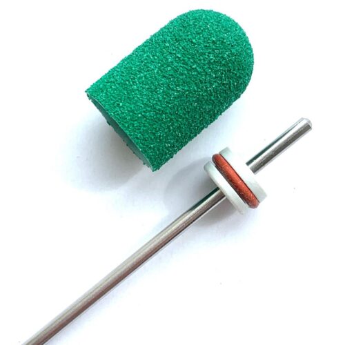 Pedicure bit with a removable composite cap GREEN Medium C13G - Image 1