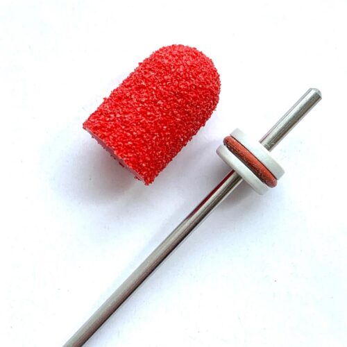 PEDICURE BIT WITH A REMOVABLE COMPOSITE CAP RED COARSE C10R - Image 1