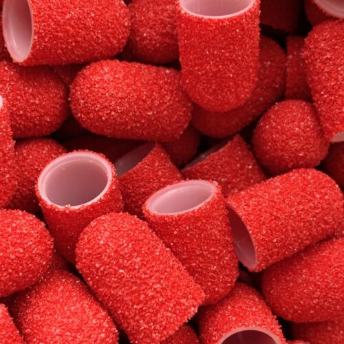 Replacement pedicure caps RED Coarse C10R (5 pcs)5 штук - Image 1