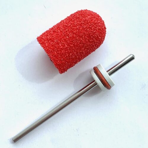 PEDICURE BIT WITH A REMOVABLE COMPOSITE CAP RED COARSE C13R - Image 1