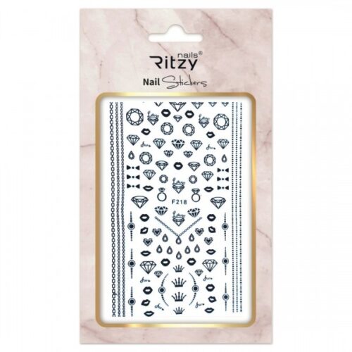 Nail Art Sticker F218 black - Image 1